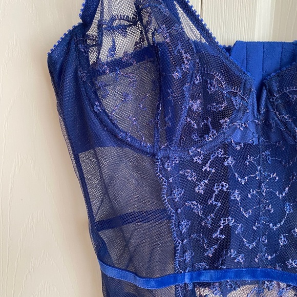 BNWOTSavageXFenty blue corset with sheer panels - Picture 8 of 9
